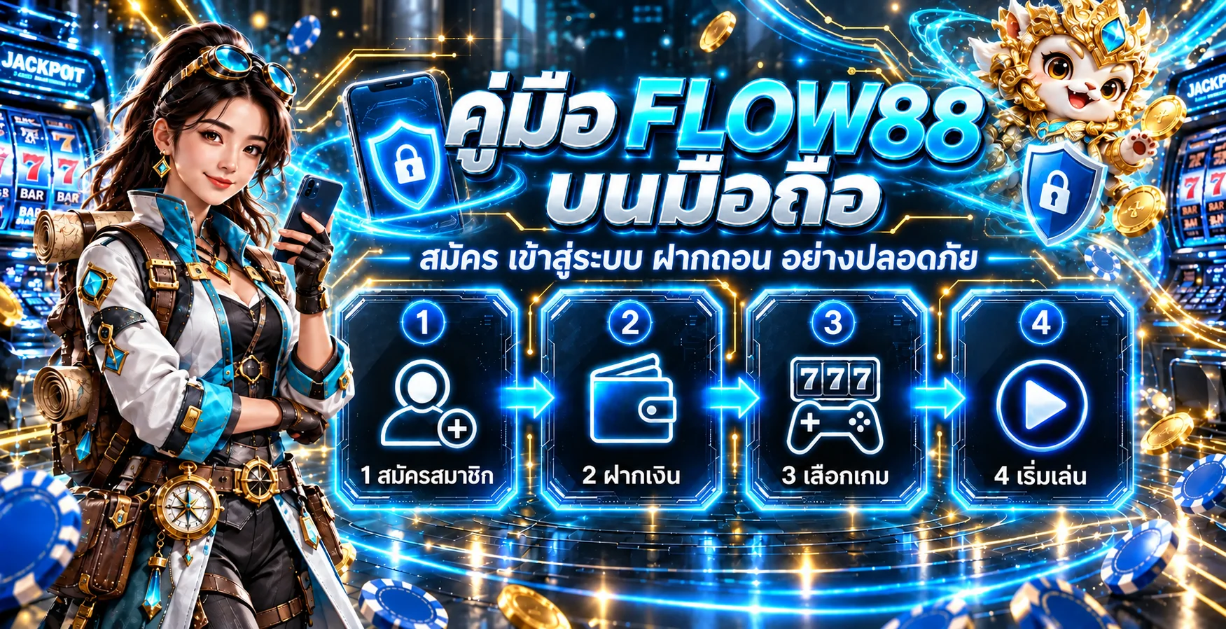 FLOW88 บนมือถือ คู่มือสมัคร เข้าสู่ระบบ ฝากถอน
